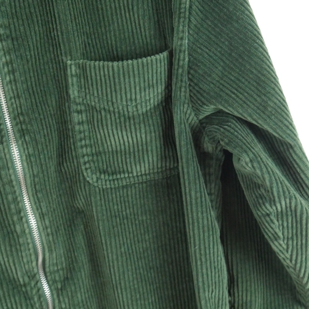 Vintage Medium Shacket Wide Wale Corduroy Olive Green 90s Y2K Grunge Utility - Picture 5 of 7